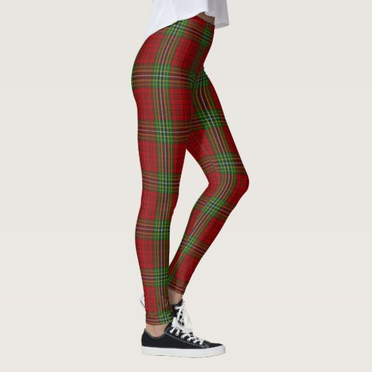 Leggings Plaid Red Green Tartan femmes de Noël (Droite)