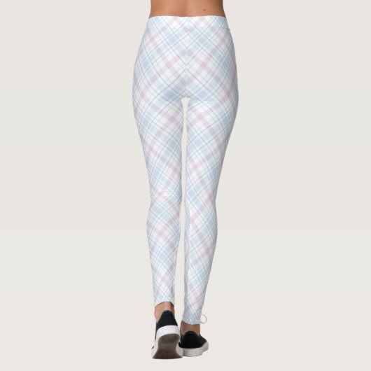Leggings Plaid rose et bleu (Dos)