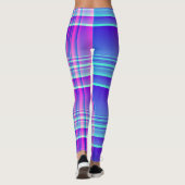 Leggings Plaid rose et bleu Checkered (Dos)