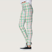 Leggings Plaid rose et vert (Gauche)
