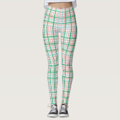 Leggings Plaid rose et vert (Devant)