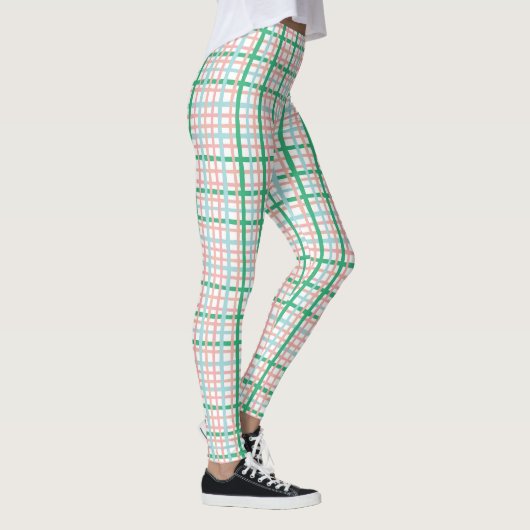 Leggings Plaid rose et vert (Droite)
