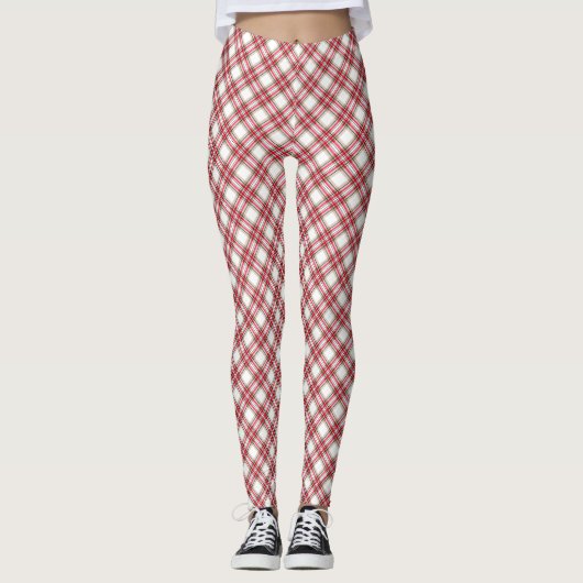 Leggings Plaid, rouge noir (Devant)
