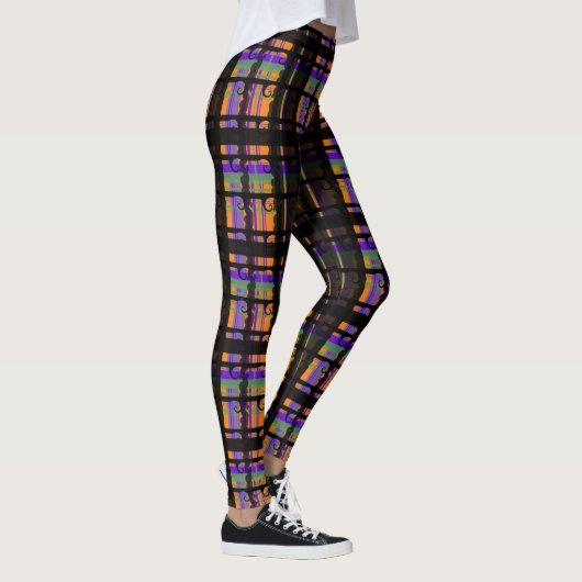 Leggings Plaid Tourbillon Épouvantable d'Halloween (Droite)