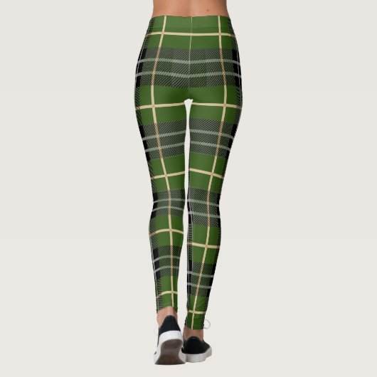 Leggings Plaid vert de Noël classique (Dos)