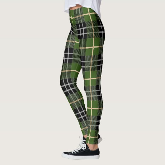 Leggings Plaid vert de Noël classique (Gauche)