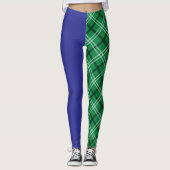 Leggings Plaid vert et bleu (Devant)