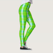Leggings Plaid Vert Et Bleu Moderne (Droite)