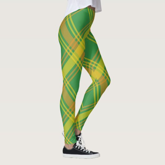 Leggings Plaid vert et jaune (Droite)