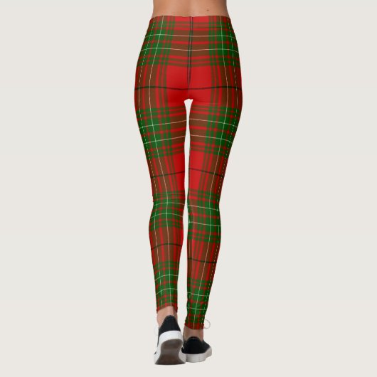 Leggings Plaid vert rouge de Comyn tartan (Dos)
