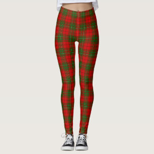 Leggings Plaid vert rouge de Comyn tartan