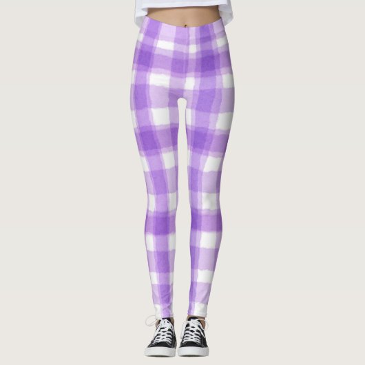 Leggings Plaid Violet Pretty Pastel (Devant)