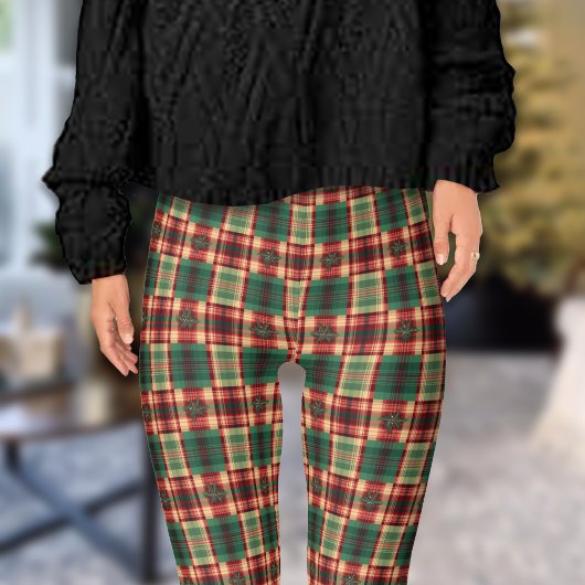 Leggings Plaids de Noël À damiers effet