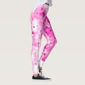 Leggings Plaisant, mignon, Artsy Hot Pink Paint Splatter (Droite)