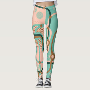 Leggings Plan de métro Abstrait, double motif.