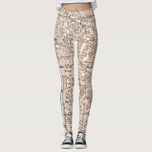 Leggings Plan de ville antique de Paris (Devant)
