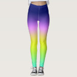 Leggings Planche de couleurs d'été Ombre violet jaune vert<br><div class="desc">Ombre jaune violet vert printemps couleurs d'été droit néon fluorescent dégradé arc-en-ciel</div>