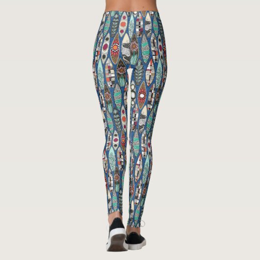 Leggings planches de surf bleu (Dos)