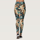 Leggings Planètes de fusée spatiale rétro Orange sarcelle N (Dos)