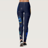 Leggings Planètes et galaxies dans l'espace (Dos)