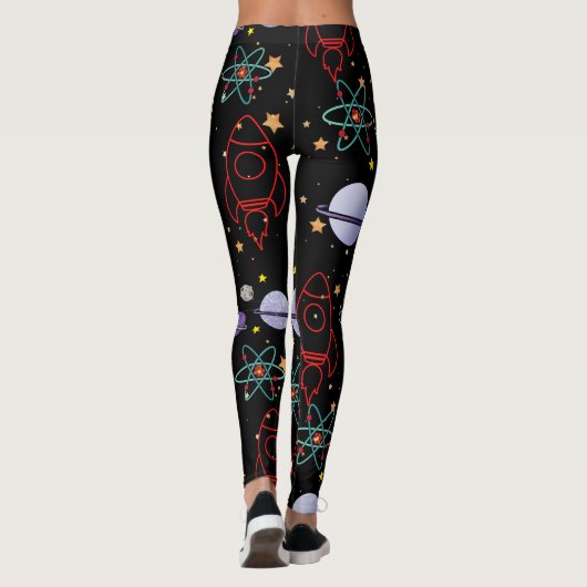 Leggings Planètes, étoiles et Rocket Ships (Dos)