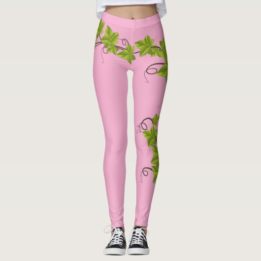 Leggings Planta de uvas racimo de hojas verdes (Devant)