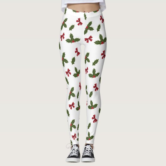 Leggings Plante Holly Commun Et Motif Red Bows (Devant)