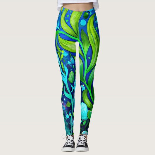 Leggings Plante marin sous-marin motif (Devant)
