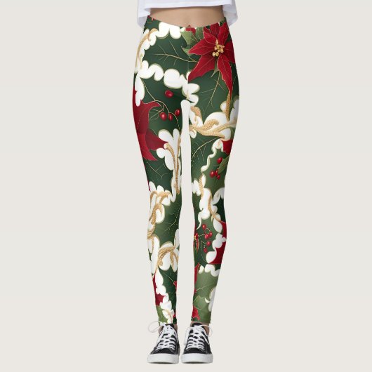 leggings plantes de noël à gogo (Devant)