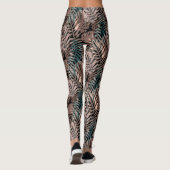 Leggings Plantes tropicales, jungle, tropiques, beige, feui (Dos)