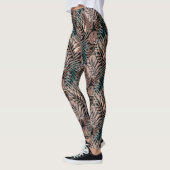 Leggings Plantes tropicales, jungle, tropiques, beige, feui (Gauche)