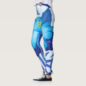 Leggings Plantes tropicaux hawaïens, motif hibiscus. (Gauche)