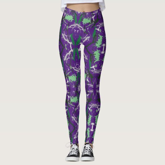 Leggings Plaque de peinture Abstraite (Devant)