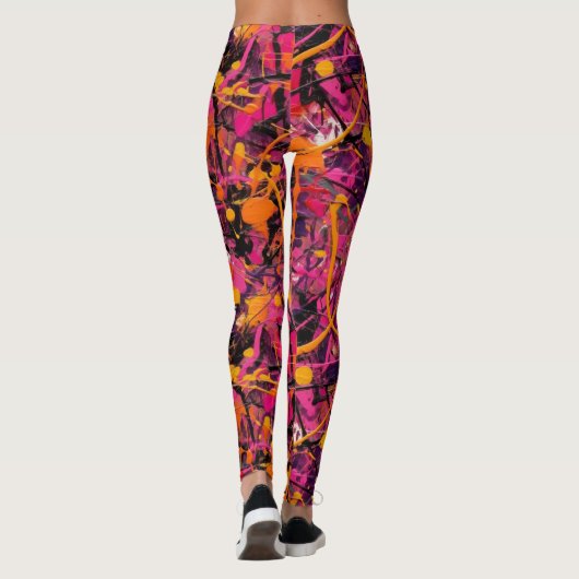 Leggings plaque de peinture Abstraite (Dos)