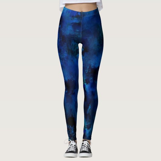 Leggings Plaque de peinture bleue #3 (Devant)