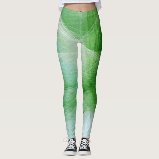 Leggings Plaque de peinture verte #2 (Devant)