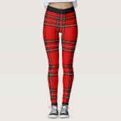 Leggings Plaque de tartan rouge chic (Devant)