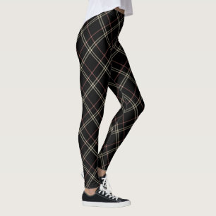Leggings Plaque élégante rose et beige noir
