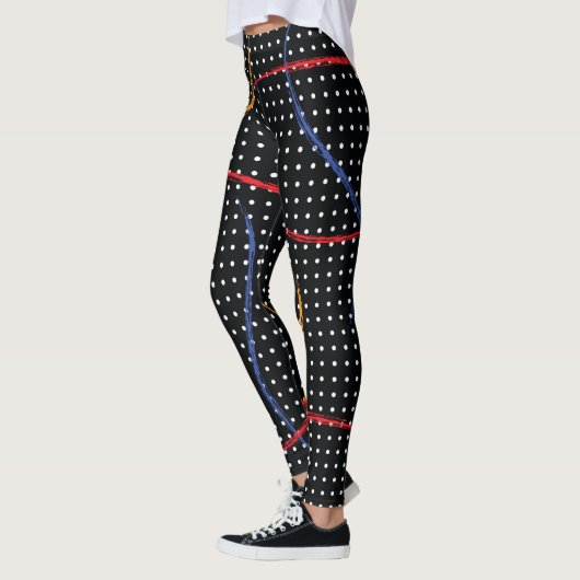 Leggings Plaque et points de peinture rétro (Gauche)