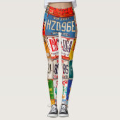 Leggings Plaques de licence américaines Art America (Devant)