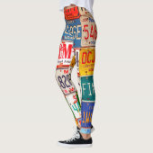 Leggings Plaques de licence américaines Art America (Gauche)