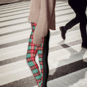 Leggings Plaques de Noël Tartan Black Side Seins