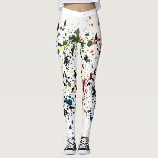 Leggings Plaques de peinture Messy Moderne Abstrait pour le (Devant)