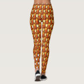 Leggings Plaques marron orange sculpté et taché (Dos)