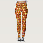 Leggings Plaques marron orange sculpté et taché (Devant)