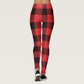 Leggings plaqués rouge et noir tendance (Dos)