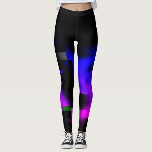 Leggings Plasma Glitch Noir (Devant)