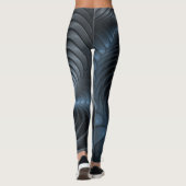Leggings Plastique bleu gris 3D Fractal Art moderne Abstrai (Dos)