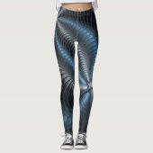 Leggings Plastique bleu gris 3D Fractal Art moderne Abstrai (Devant)
