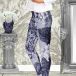 Leggings Plastique florale bleu mauve Mulberry No.1<br><div class="desc">Un vintage violet et blanc surdimensionné floral motif qui a été numérisé et tonique couleur pour créer ce que vous voyez.</div>